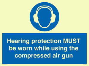 Hearing protection MUST be worn while using the compressed air gun